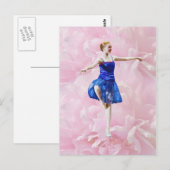 Danse de ballet sur carte postale rose (Devant / Derrière)
