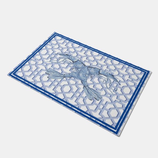Danse de la crevette Bleue Porte Tapis de Mat (Incliné)