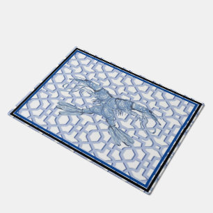 Danse de la crevette Bleue Porte Tapis de Mat
