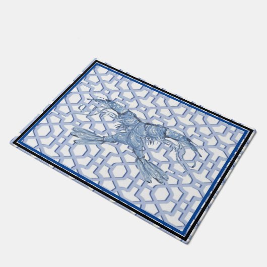 Danse de la crevette Bleue Porte Tapis de Mat (Incliné)