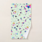 Danse de musique de couleurs sur fond vert (Serviette à main)