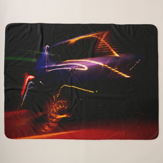 danse de voiture violette couverture sherpa (Devant (Horizontal))