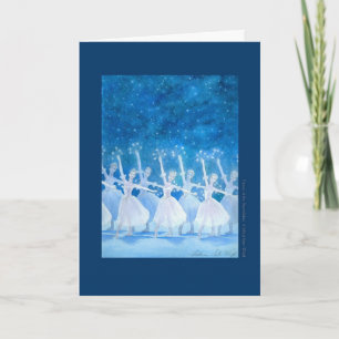 Danse des flocons de neige Carte de voeux avec dev