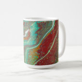 Danse du Sabre 3 Mug Abstrait Vert et Rouge Fluide (Devant droit)
