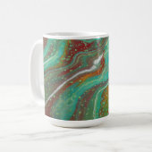 Danse du Sabre 3 Mug Abstrait Vert et Rouge Fluide (Devant gauche)