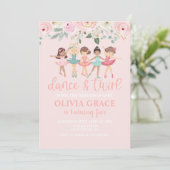 Danse et Twirl Floral Ballet Invitation Anniversai (Debout devant)