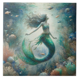Danse Éthérée de la Sirène dans l'Océan - Carreau