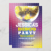 Danse Faisons Fête Anniversaire Invitation Filles  (Devant / Derrière)