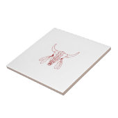 Danse fantôme rouge petit carreau blanc de buffle (Côté)