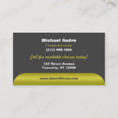 Danse Fitness Cartes de visite jaunes (Dos)