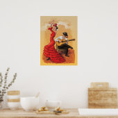 Danse flamenco - Affiche illustrée d'art (sans tex (Cuisine)