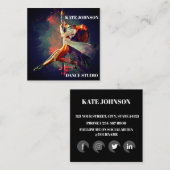 Danse, Instructeur, Carte de visite Carré Studio (Devant / Derrière)