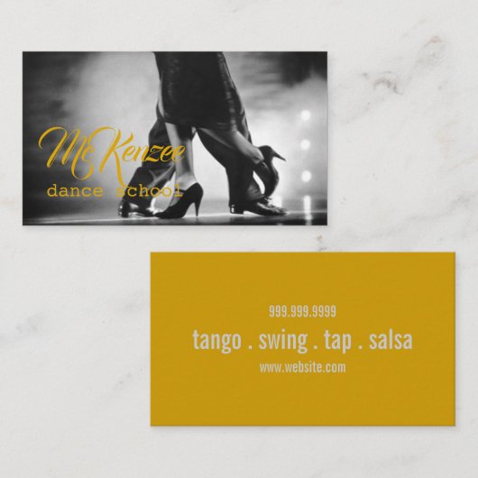 Danse, instructeur, Carte de visite des leçons de  (Devant / Derrière)