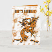 Danse Kokopelli Musicien Joyeux Modèle d'anniversa (Fleur jaune)