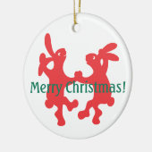 Danse Lapines Rouges Ornement de Noël (Gauche)