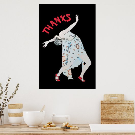 Danse, modifier le texte, MERCI, Poster (Cuisine)