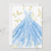 Danse Papillon Robe Bleue Or Invitation Enterremen (Dos)