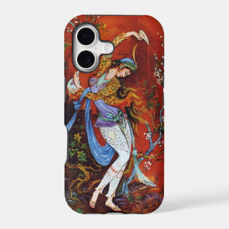 Danse persane de femme avec l'oiseau et le vin
