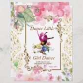 Danse Petite Fille Danse Poème Aquarelle Papier (Devant / Derrière)