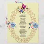 Danse Poème de danse de petite fille sur papier li (Devant / Derrière)