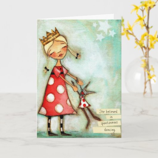 Danse spontanée - Carte d'anniversaire (Fleur jaune)