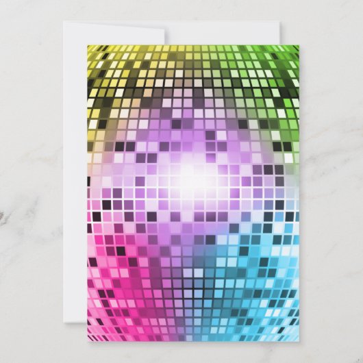 Danse virtuelle Neon Glow Invitation d'anniversair (Dos)