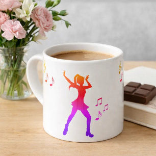 Dansen Anime Girl met Muzieknoten - Cool K-Pop Espresso Kop