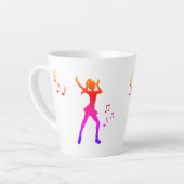 Dansen Anime Girl met Muzieknoten - Cool K-Pop Latte Mok (Linkerhoek)