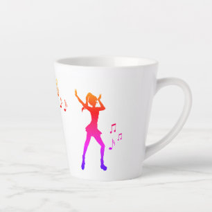 Dansen Anime Girl met Muzieknoten - Cool K-Pop Latte Mok
