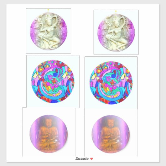 dansen dakini, boeddha, hippie liefde sticker (Vel)