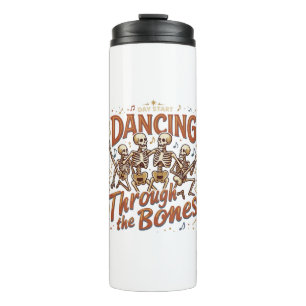 Dansen door botten Halloween skeletten muziek Ce Thermosbeker