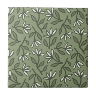 Dansen Floral Symphony Moss Green Tegeltje