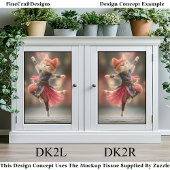Dansen Ginger Tabby Cat Ballerina DK2R Decoupage Tissuepapier