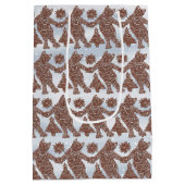 Dansen Gingerbread Katten op een Gift Bag Medium Cadeauzakje (Achterkant)