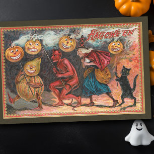 dansen Halloween heks, pompoenen, duivel Tissuepapier