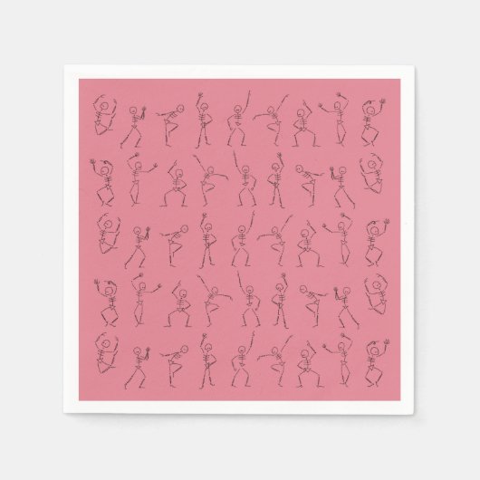 Dansen Halloween Skeletons - roze Servet (Voorkant)