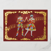Dansen Harlequins Folie Feestdagenkaart (Voorkant)