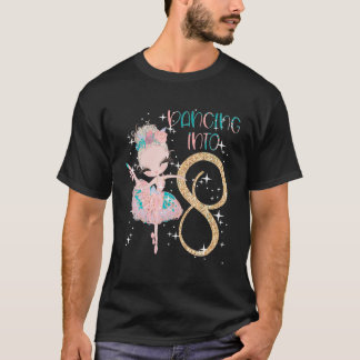 Dansen in 8e verjaardag meisje balletfeest dans t-shirt
