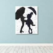 Dansen in de regen canvas afdruk (Insitu (Houten vloer))