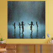 Dansen in de regen canvas afdruk (Insitu (Woonkamer))
