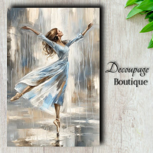 Dansen in de regen decoupage tissuepapier