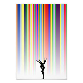 Dansen in de regen foto afdruk