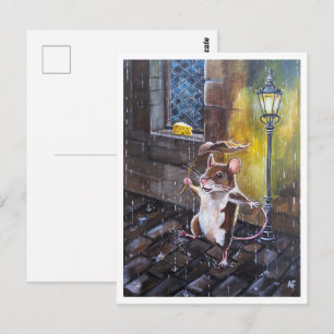 Dansen in de regen Schilderij van Alfred Fox Briefkaart