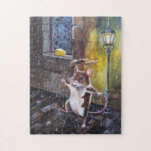 Dansen in de regen Schilderij van Alfred Fox Legpuzzel
