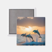 Dansen in de schemering: drie dolfijnen springen magneet (Voorkant / Achterkant)