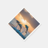 Dansen in de schemering: drie dolfijnen springen servet (Hoek)