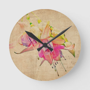 dansen in de wind - Fuchsia Flowers Ronde Klok