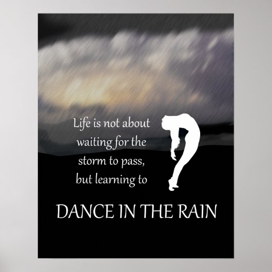 Dansen in het Inspirerend Poster van de Regen (Voorkant)
