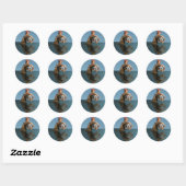 Dansen in het zee ronde sticker (Vel)