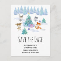 Dansen Kerstmis Bos Dieren Save the Date